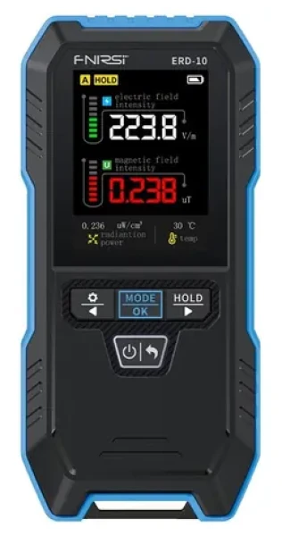FNIRSI ERD-10 / Detektor elektromagnetického žiarenia / 4 v 1 / TFT displej / USB-C (ERD-10)