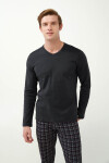 Vamp - Klasické pánske pyžamo 21663 - Vamp dark gray 4XL