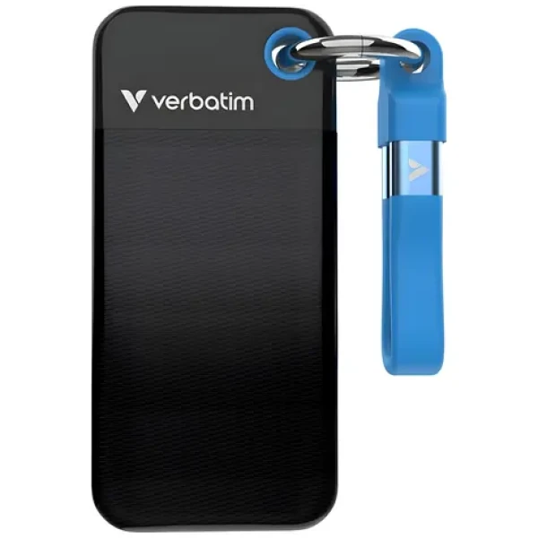 Verbatim Pocket SSD 128 GB čierno-modrá / Externý SSD / USB-C 3.2 Gen 2 / R: 1000 MB/s / W: 1000 MB/s (32433)
