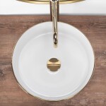 REA - Umývadlo na dosku Sami White Brush Gold REA-U6630