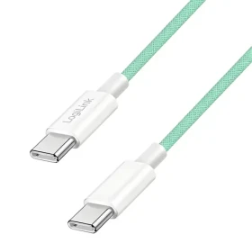 LogiLink USB-C - USB-C zelená / Nylonový kábel / USB 2.0 / 60 W / 1 m (CU0347)