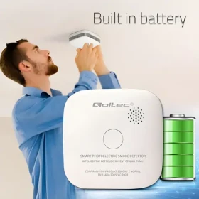 Bezdrôtový detektor dymu s batériou / Detektor dymu / alarm 85 dB / LED (52653)