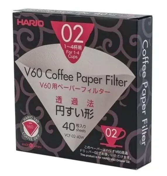 Hario papierové filtre 40 ks / pre V60-02 (4977642723221)