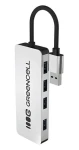 Green Cell USB hub 4 porty / USB hub / 4X USB-A 3.0 / 5 Gbps / hliníkové púzdro (HUB-GC-A4A)