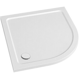 CERANO - Sprchová vanička štvrťkruhová Brio - SMC/minerálny kompozit - štruktúrovaná biela - 80x80x4 CER-679497