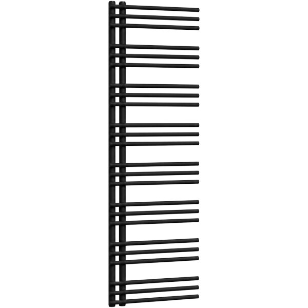 CERANO - Kúpeľňový radiátor Burke - L/P - asymetrické pripojenie 50mm - 750W - čierna matná - 1600x500 mm CER-429640