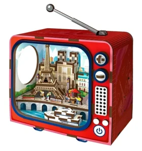 2KIDS TOYS 3D drevená skladačka Retro TV Paríž