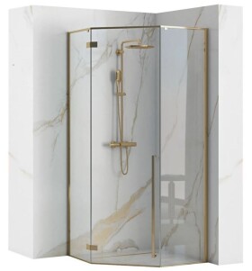 REA - Sprchovací kút DIAMOND 100x100 zlatá REA-K6616
