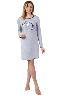 Dámska nočná košeľa 142 Grey Printed - REGINA XXL šedá s potiskem