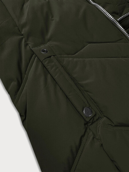 Dámska zimná plus size bunda v khaki farbe s kapucňou S'west (B8300-11) odstíny zelené 54