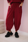 Bavlnená mikina nohavice set Burgundy UNI
