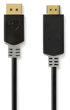 Nedis antracit / Kábel DisplayPort na HDMI / 4K 30Hz / Pozlátené konektory / 1 m (CCBW37100AT10)