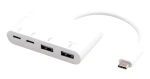 ESTUFF USB-C Hub biela / 2 x USB 3.2 Type-A / 2 x USB-C / 4 porty (ES625002)