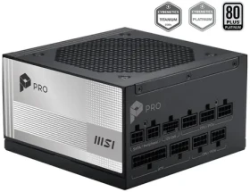 MSI PRE A1000PL PCIE5 / Zdroj / 1000W / ATX3.1 / 80PLUS Platinum / modulárna kabeláž (306-7ZPLX11-HD8)
