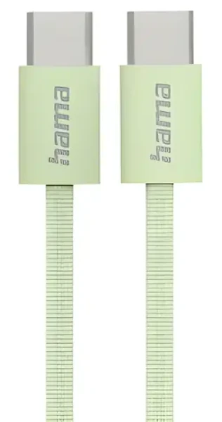 HAMA Fabric zelená / Nabíjací kábel / USB-C - USB-C / 1 m / nylon