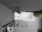 MEXEN/S - Cubik obdĺžniková vaňa 170 x 70 cm s panelom + vaňová zástena 80, čierna vzor 550317070X9208027077