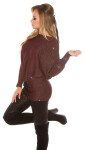 Trendy KouCla glitter bat jumper with lacing Einheitsgroesse