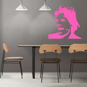 Veselá Stena Samolepka Mick Jagger Farba: růžová, Veľkosť: 80 x 80 cm