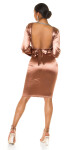 Sexy Koucla Satinlook Mididress with WOW back brown M