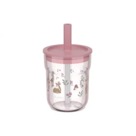Little Dutch Téglik s slamkou 250 ml Fairy Garden ružová / od 12 mesiacov (108023065406LD)