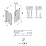CERANO - Sprchová zástena Walk-in Crystal TL/P - 8 mm - bezvzperový systém - chróm, grafitové sklo - 100x80x200 CER-8050BD4571