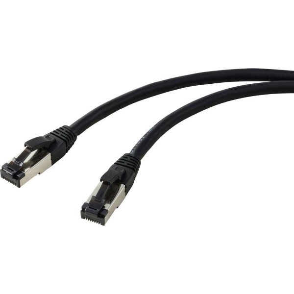Renkforce RF-7106486 RJ45 sieťový sieťové káble, prepojovacie káble CAT 8.1 S/FTP 5.00 m čierna 1 ks; RF-7106486