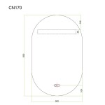 Mereo Zrkadlo oválne 50x80 cm, LED osvetlenie a odhmlievanie CN170