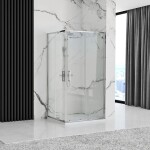 REA/S - Sprchovací kút PUNTO 80x100 + biela sprchová vanička Savoy KPL-K1009