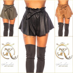 Sexy Leather Look Shorts with Belt