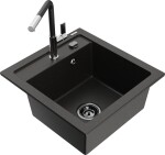 MEXEN/S MEXEN/S - Vito granitový drez 1-miska vrátane batérie Flora, čierna/zlatá metalik 6503-75-670401-07-B