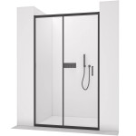 CERANO - Sprchové posuvné dvere Orlano L/P - 5 mm - čierna matná, transparentné sklo - 100x195 CER-8050BD75048