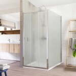 Mereo Sprchovací kút, Lima, obdĺžnik, trojdielne, zasúvací, 90x120 cm, chróm ALU, sklo Point CK87622K