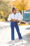 Sexy used look push up flarred jeans denimblue