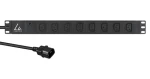 Lanview 19" PDU 8x C13 čierna / PDU / 1U / 3 m / 230 V / 13 A (LVR-2MC14-SPD-C13X8)