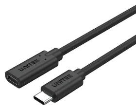 Unitek C14086BK čierna / Predlžovací kábel USB-C / USB 3.2 Gen 2 / 10 Gbit / s / 0,5 m / 100 W (C14086BK)