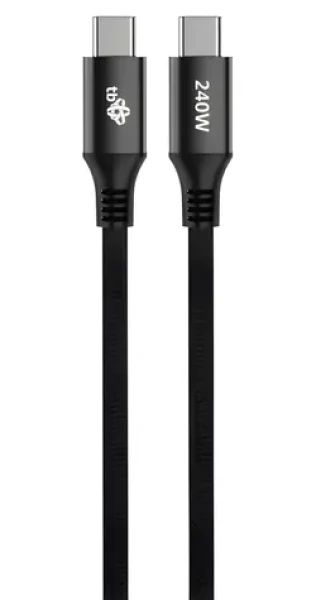 TB Touch USB-C 240W PD čierna / Nabíjací kábel / USB-C na USB-C / 2 m (AKTBXKUCCOSI20B)