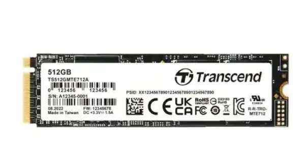 Transcend MTE712A-VS1 512GB Industrial SSD disk M.2 2280 / PCIe Gen4x4 / M-Key / 3D TLC BiCS5 / PE: 3K (TS512GMTE712A-VS1)