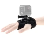 Puluz rukavice s držiakom pre akčnú kameru / Rukavice / 360° otočný úchyt / pre GoPro, DJI OSMO Action (PU162)