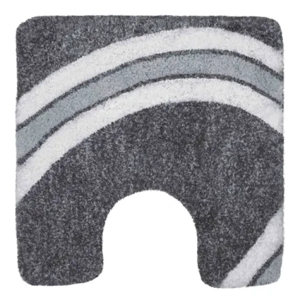Spirella CURVE šedá / Kúpeľňová WC predložka / mikrovlákno / 55 x 55 cm