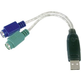 Digitus USB / PS/2 klávesnica / myš prepojovací kábel [1x USB 2.0 zástrčka A - 2x PS/2 zásuvka] 10.00 cm priehľadná; DA-70118