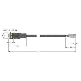 Turck RKC4.4T-2/TXL pripojovací kábel pre senzory - aktory, 6625503, piny: 4, 2 m, 1 ks; 6625503