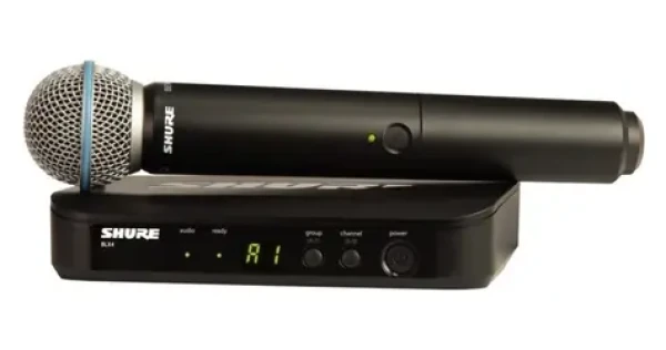 Shure BLX24E/B58-H8E / Bezdrôtový vokálny systém / Beta 58A / 518-542 MHz / dosah 100 m (010-04-762)