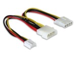 Delock Napájací kábel Molex 4pin (M) - Molex 4 pin (F) + 4 pin Floppy 0.2m (82111)