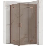 REA/S - Sprchová kabína Hugo Double 90x90 Copper Brush KPL-K6974