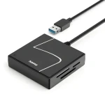 HAMA čierna / Čítačka pamäťových kariet / USB 3.2 Gen 1 / SD, CF, MS / USB-A + USB-C adaptér