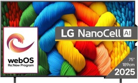 LG LG NanoCell AI NANO80 75NANO80A3B televízor190,5 cm (75") 4K Ultra HD Smart TV Wi-Fi Čierny