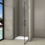 H K - Sprchové dvere jednokrídlové BLACK SAFIR D1 100, 98,7-101,7x 200 cm SE-BLACKSAFIRD1100SET