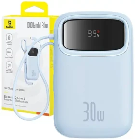 Baseus Qpow2 10000mAh 30W s káblom USB-C modrá / Powerbanka / 3xUSB-C / 1xUSB-A (P10055008313-00)
