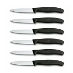 VICTORINOX Swiss Classic čierna / Sada nožov na zeleninu / 6 ks / 10 cm / Zúbkované ostrie (6.7733.6)