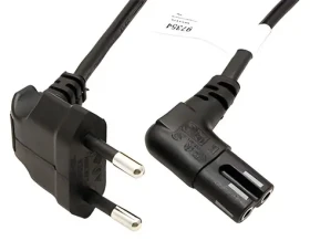 Goobay čierna / Napájací kábel / CEE 7/16 - IEC 320 C7 / lomené konektory / 0,75 m (97344)